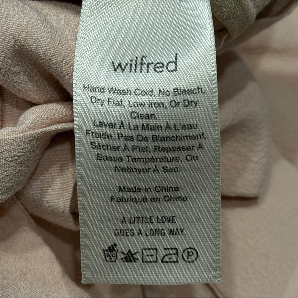 Aritzia Wilfred Pants Women XS Pink High Rise Crepe Wide Leg Belted 32” Crop - Picture 8 of 10